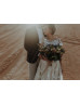 Cap Sleeves Ivory Lace Tulle V Back Outdoor Wedding Dress